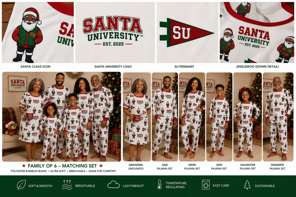Santa Is  On the Yard - Family Matching Sets