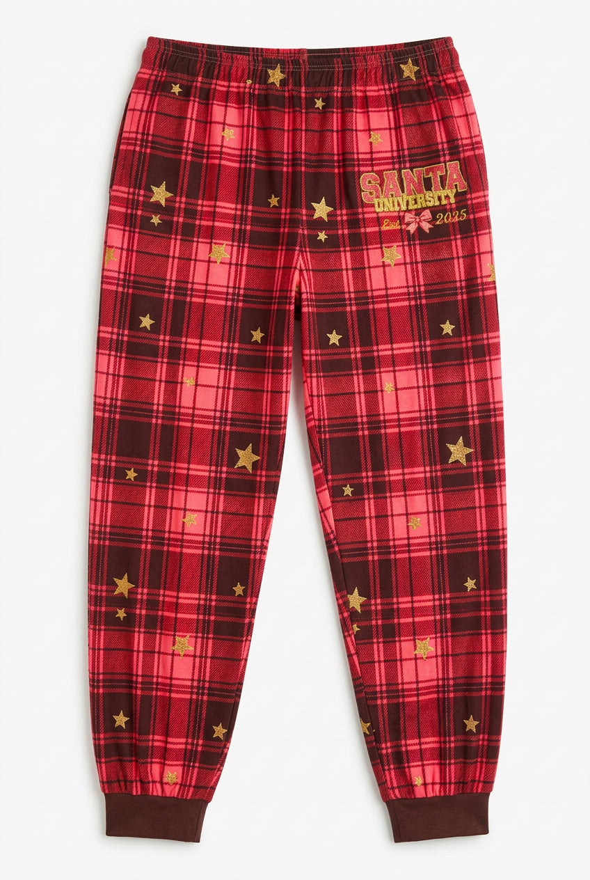 Hot Cocoa & Grades plaid pants with chocolate cuffs